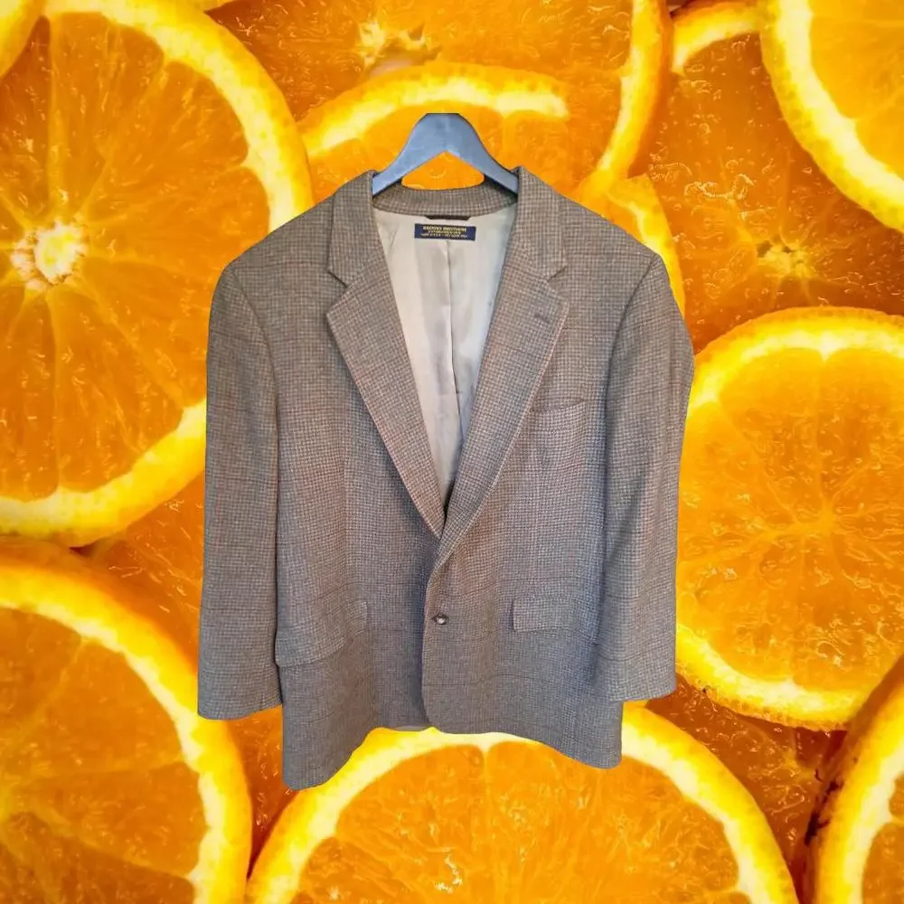 Brooks‎ Brothers Tan Plaid 2 Button Blazer 100% Camel Hair